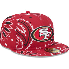 San Francisco 49ers New Era Paisley 59FIFTY Fitted Hat - Scarlet - NFL