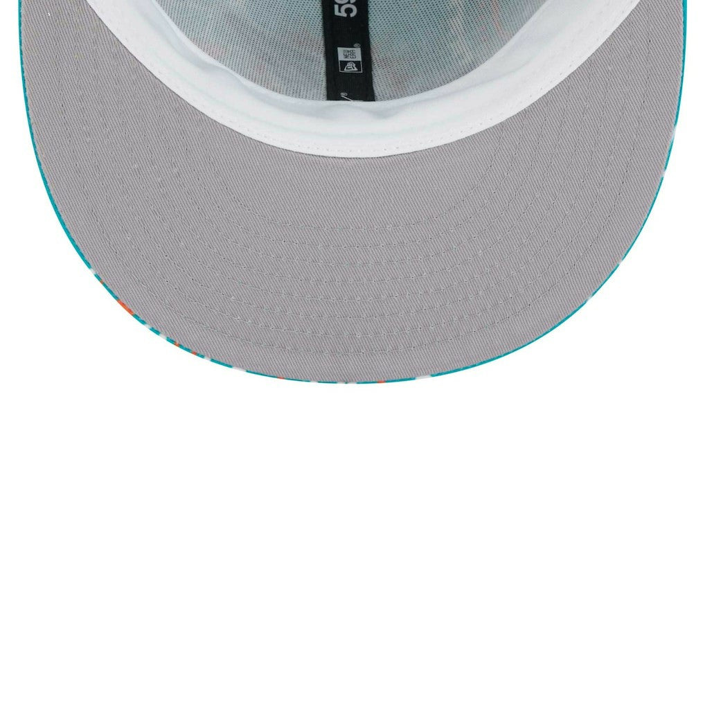 Miami Dolphins New Era Paisley 59FIFTY Fitted Hat - Aqua - NFL