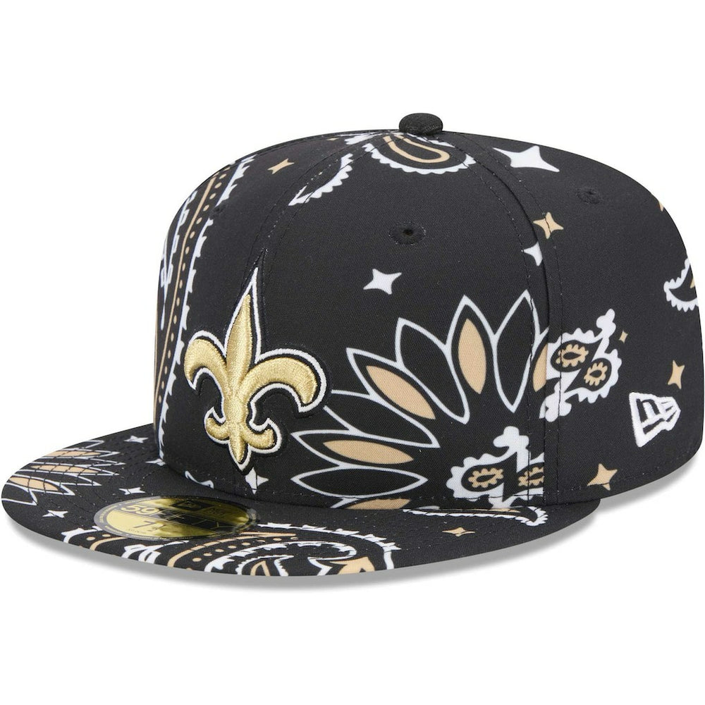 New Orleans Saints New Era Paisley 59FIFTY Fitted Hat - Black - NFL
