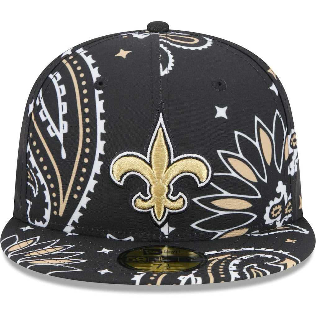 New Orleans Saints New Era Paisley 59FIFTY Fitted Hat - Black - NFL