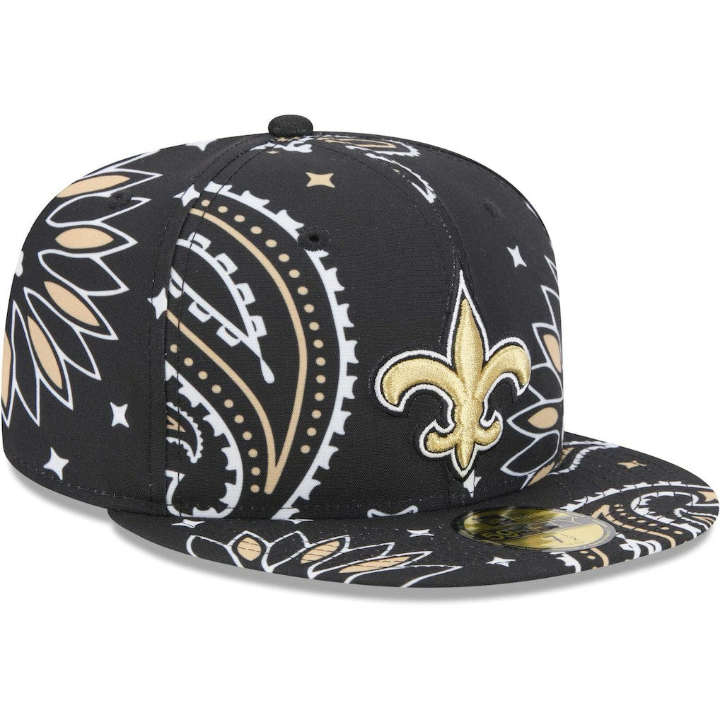 New Orleans Saints New Era Paisley 59FIFTY Fitted Hat - Black - NFL