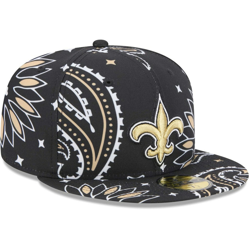 New Orleans Saints New Era Paisley 59FIFTY Fitted Hat - Black - NFL