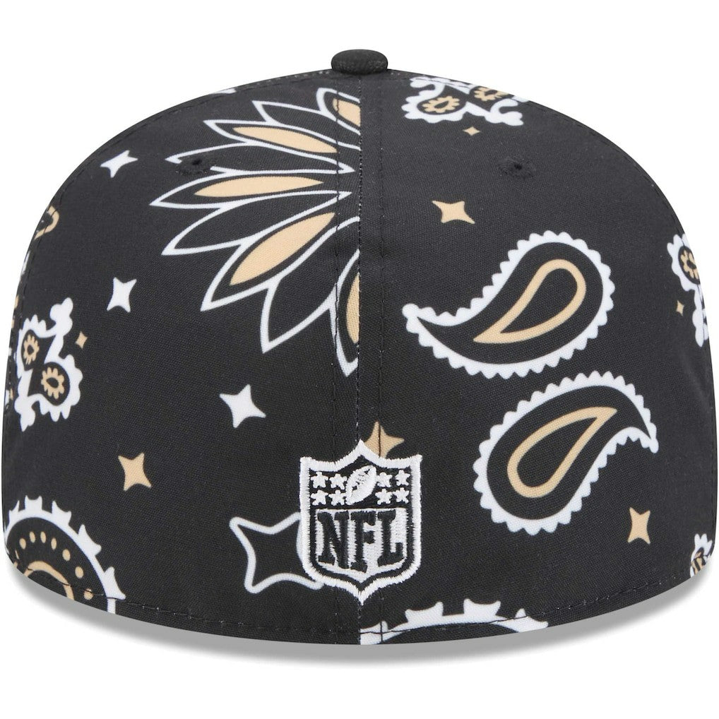 New Orleans Saints New Era Paisley 59FIFTY Fitted Hat - Black - NFL
