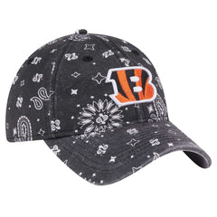Cincinnati Bengals New Era Women's Paisley 9TWENTY Adjustable Hat - Black - NFL