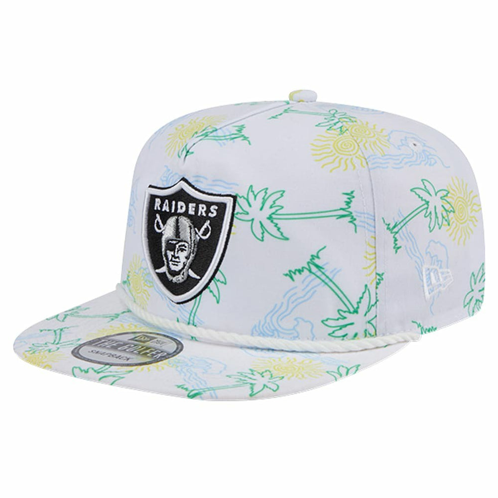 Las Vegas Raiders New Era Vacay Golfer Snapback Hat - White - NFL