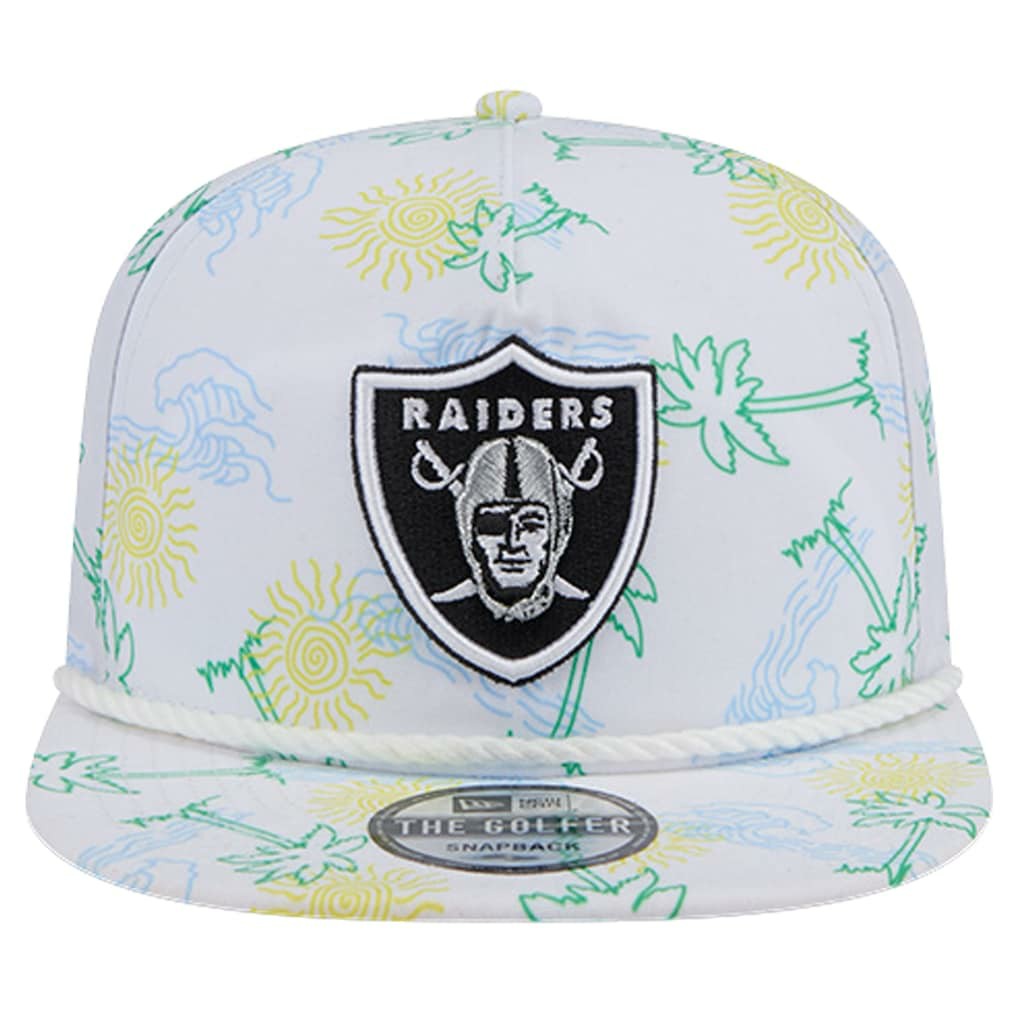 Las Vegas Raiders New Era Vacay Golfer Snapback Hat - White - NFL