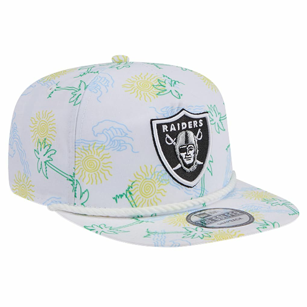Las Vegas Raiders New Era Vacay Golfer Snapback Hat - White - NFL