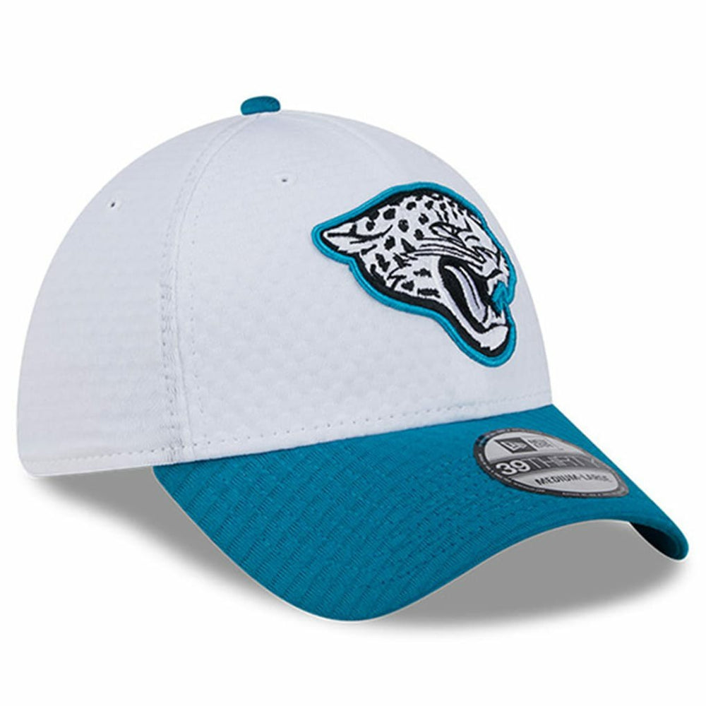 Jacksonville Jaguars New Era 2024 NFL Training Camp 39THIRTY Flex Hat - White/Teal - NFL