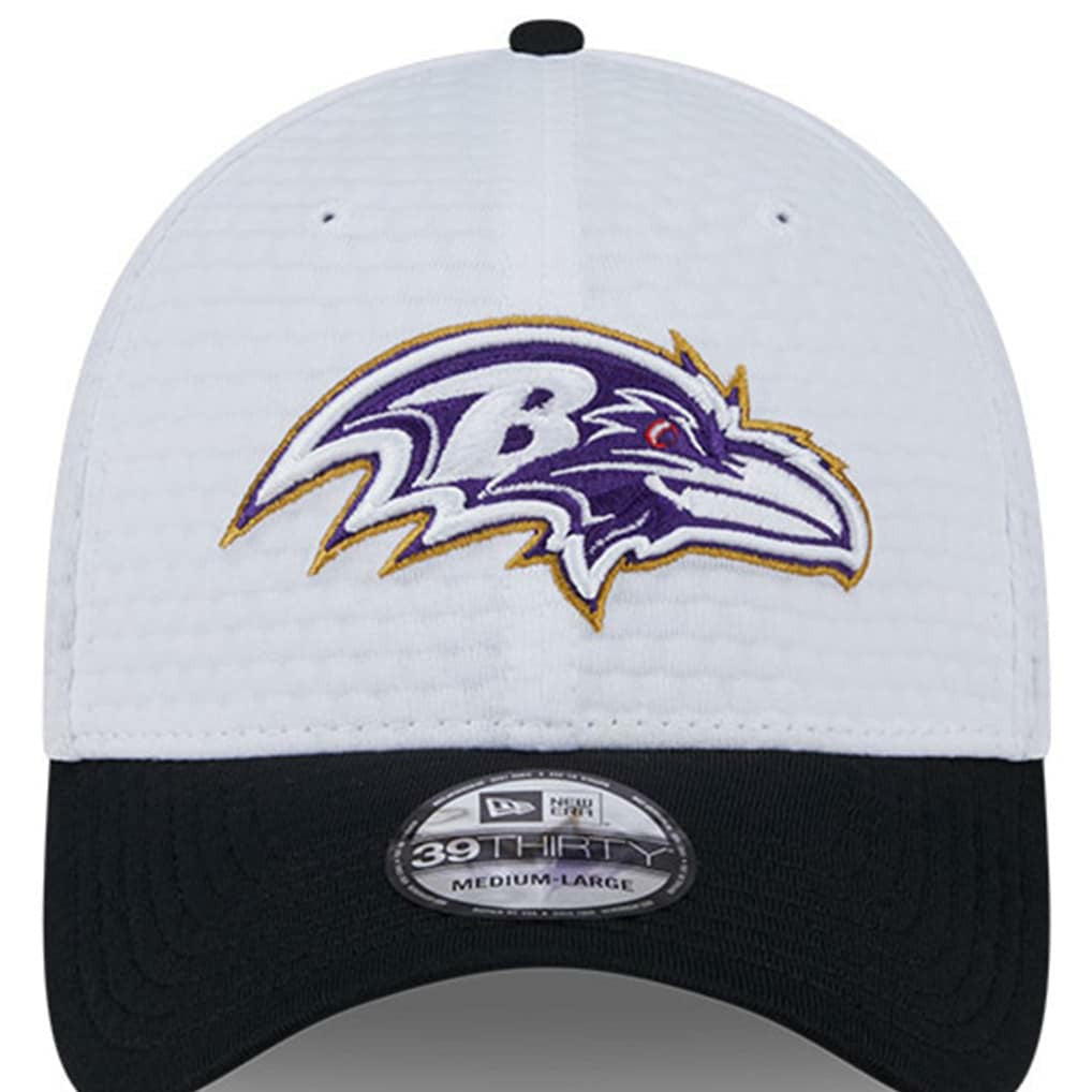 Baltimore Ravens New Era 2024 NFL Training Camp 39THIRTY Flex Hat - White/Black - NFL