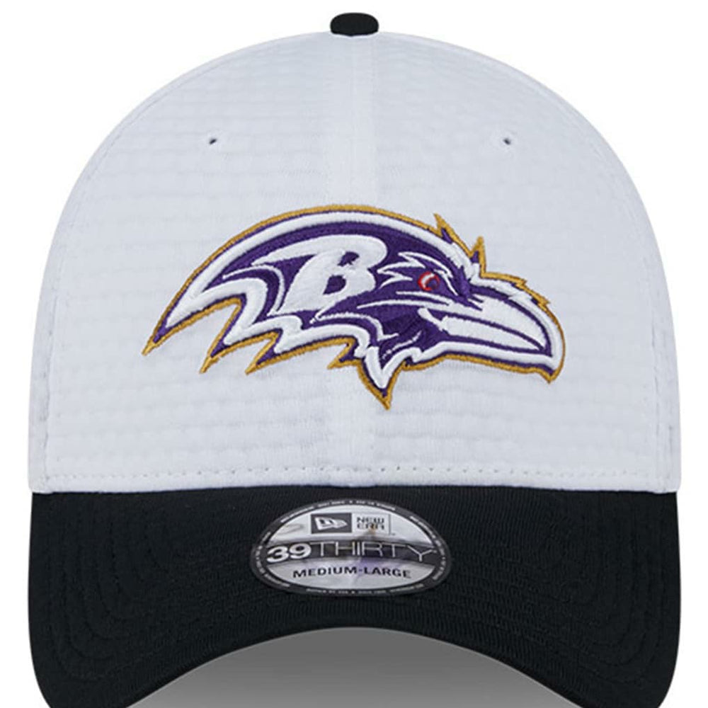 Baltimore Ravens New Era 2024 NFL Training Camp 39THIRTY Flex Hat - White/Black - NFL