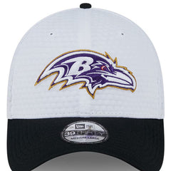Baltimore Ravens New Era 2024 NFL Training Camp 39THIRTY Flex Hat - White/Black - NFL