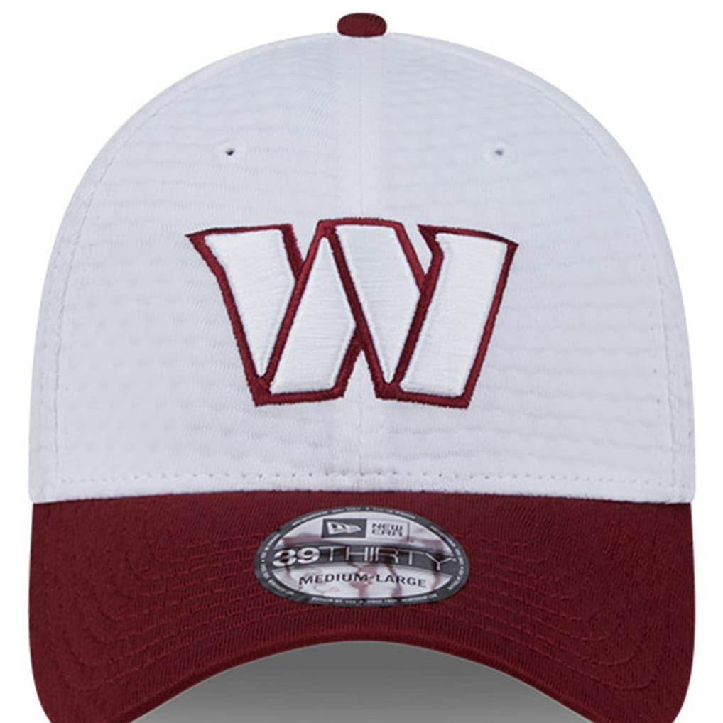 Washington Commanders New Era 2024 NFL Training Camp 39THIRTY Flex Hat - White/Burgundy - NFL