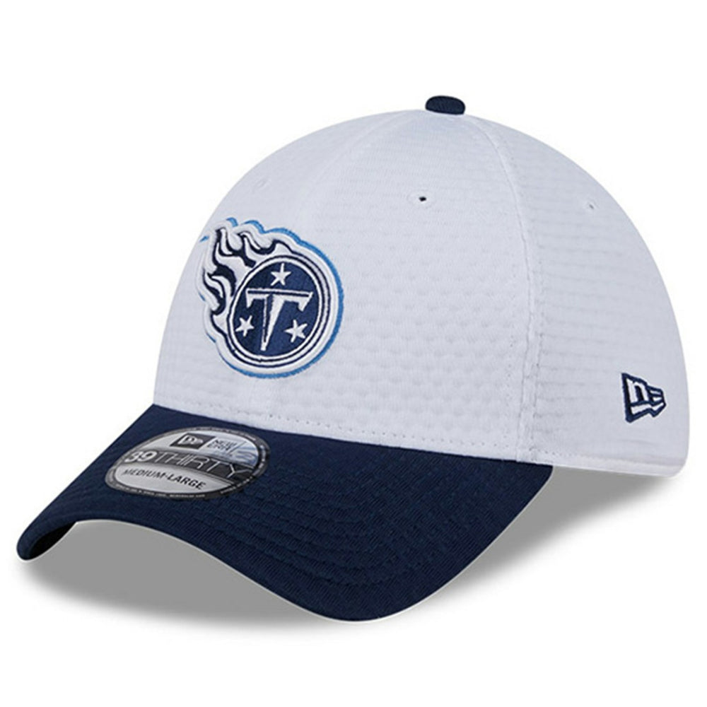 Tennessee Titans New Era 2024 NFL Training Camp 39THIRTY Flex Hat - White/Navy - NFL