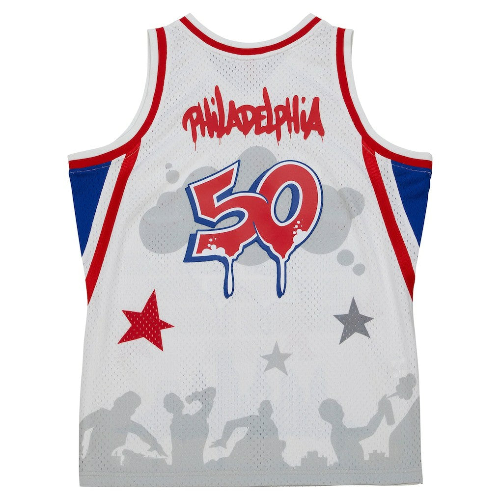 Mitchell & Ness Philadelphia 76ers x Tats Cru Hardwood Classics Fashion Jersey White