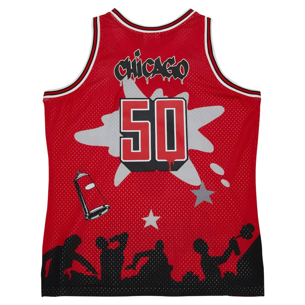 Mitchell & Ness Chicago Bulls x Tats Cru Hardwood Classics Fashion Jersey Red