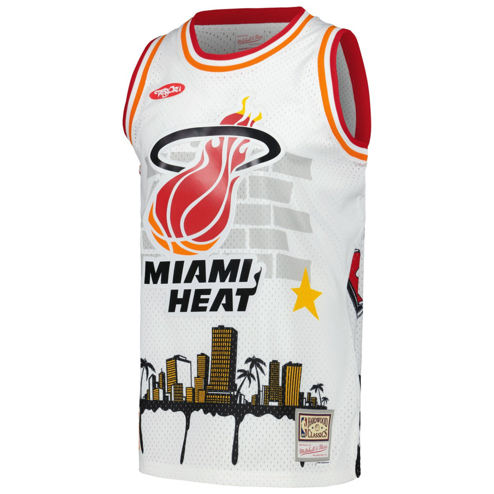 Mitchell & Ness Miami Heat x Tats Cru Hardwood Classics Fashion Jersey White