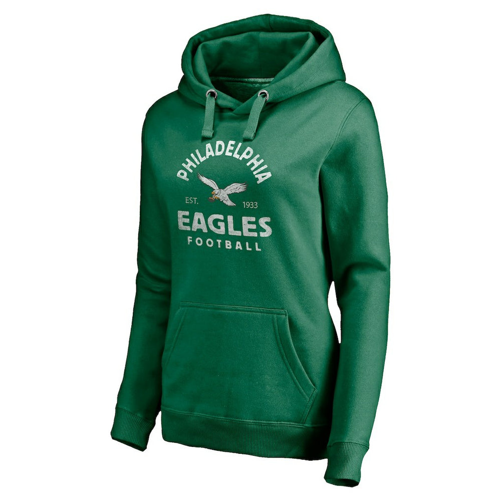 Philadelphia Eagles Women's Gridiron Classics Vintage Arch Pullover Hoodie - Kelly Green - Fanatics