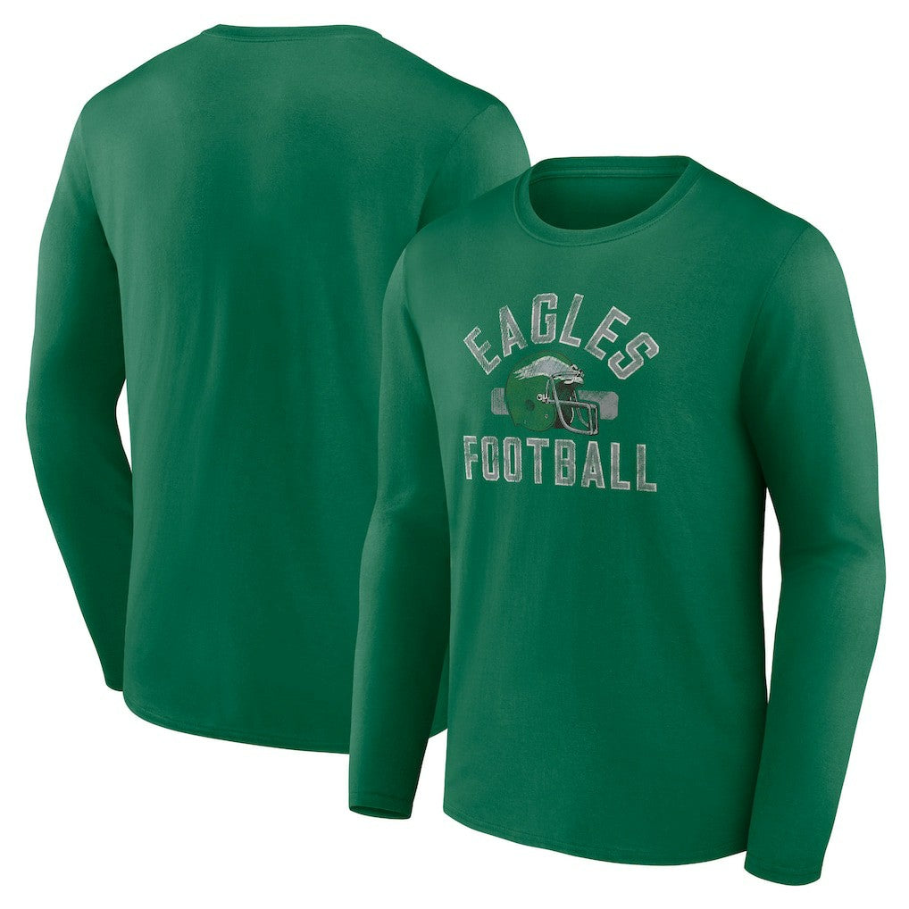 Philadelphia Eagles Gridiron Classics Retro Block Long Sleeve T-Shirt - Kelly Green - Fanatics