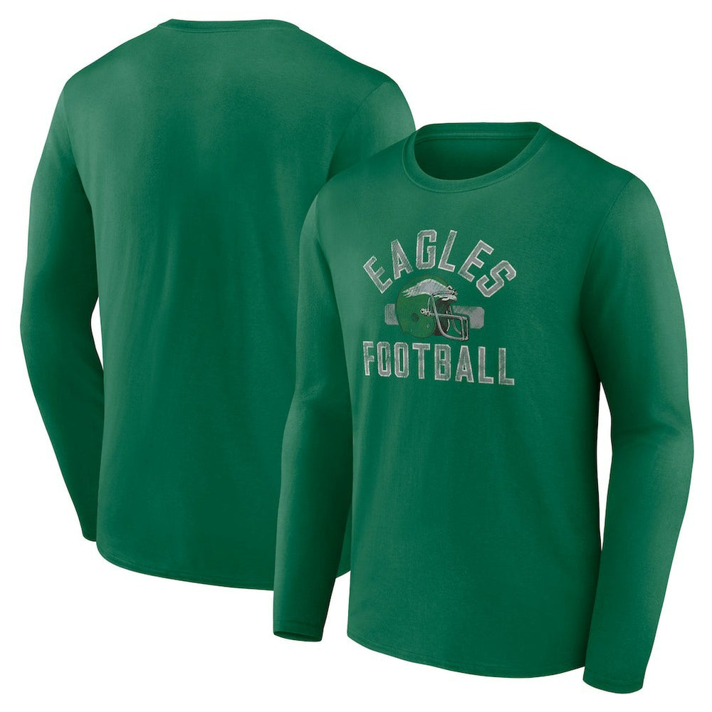 Philadelphia Eagles Gridiron Classics Retro Block Long Sleeve T-Shirt - Kelly Green - Fanatics