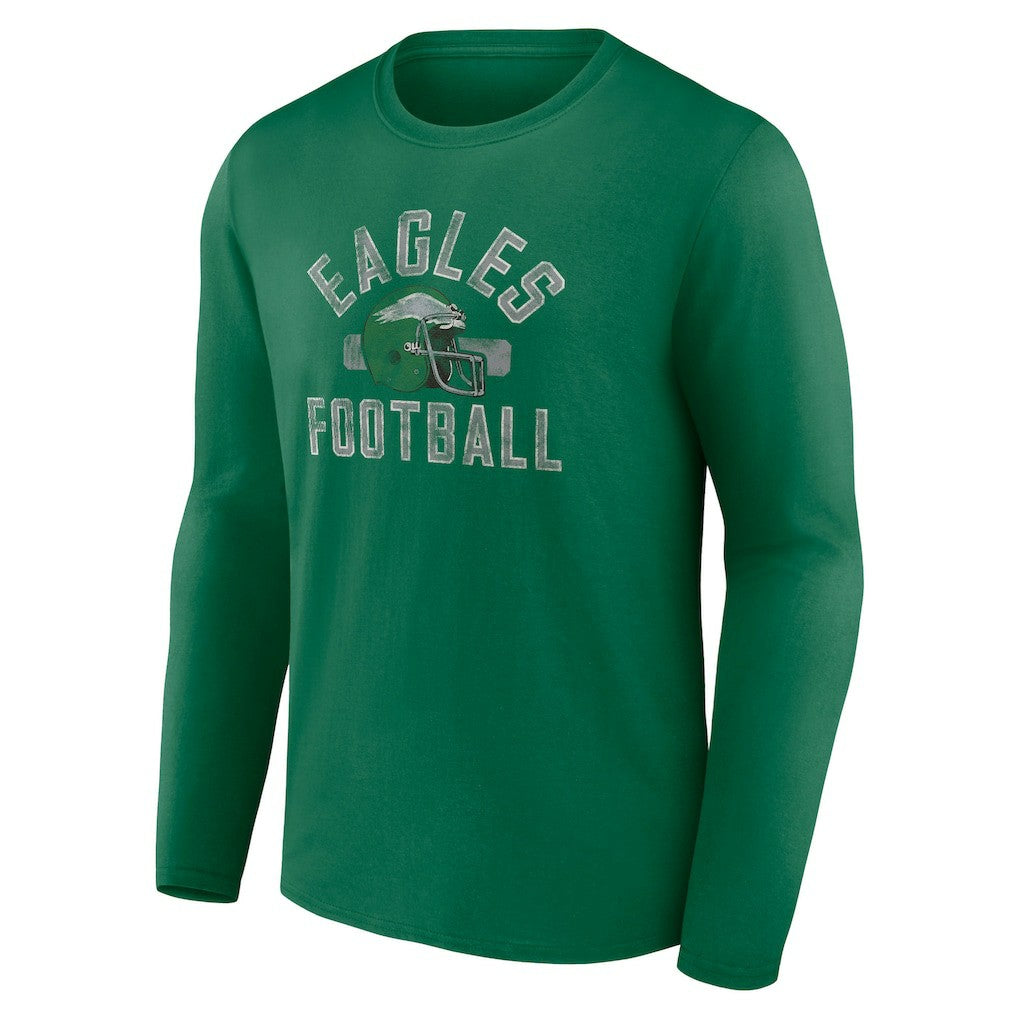 Philadelphia Eagles Gridiron Classics Retro Block Long Sleeve T-Shirt - Kelly Green - Fanatics