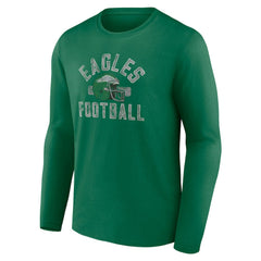 Philadelphia Eagles Gridiron Classics Retro Block Long Sleeve T-Shirt - Kelly Green - Fanatics