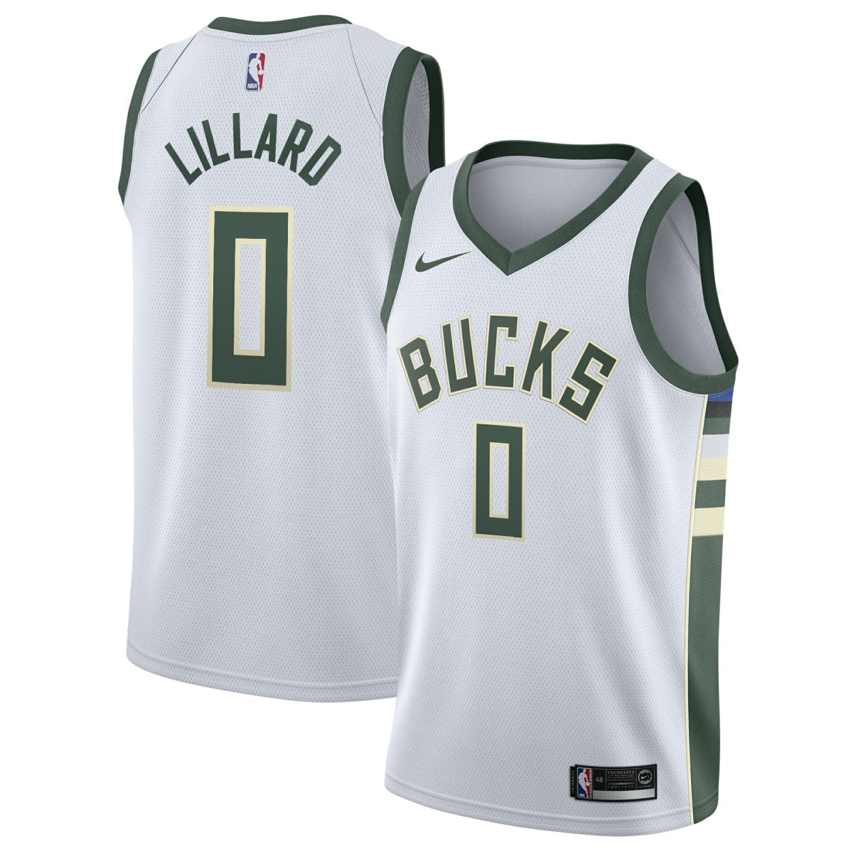 Nike Damian Lillard Milwaukee Bucks Unisex Swingman Player Jersey Association Edition White