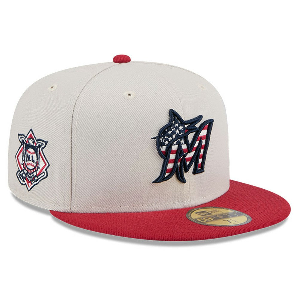 Miami Marlins New Era 2024 Fourth of July 59FIFTY Fitted Hat Outlet