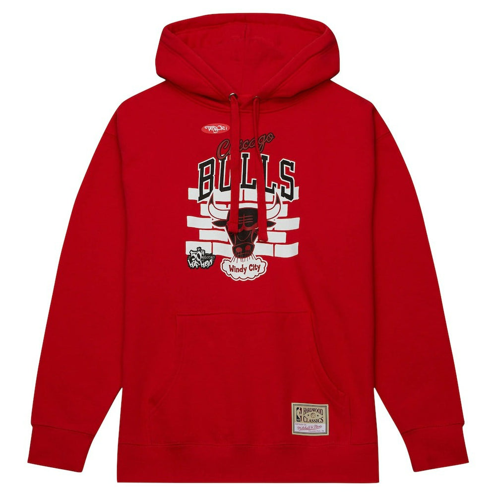 Mitchell & Ness Chicago Bulls x Tats Cru Hardwood Classics Brick Pullover Hoodie Red