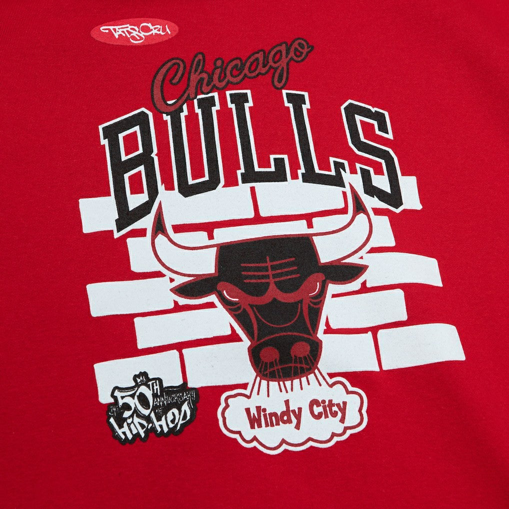 Mitchell & Ness Chicago Bulls x Tats Cru Hardwood Classics Brick Pullover Hoodie Red