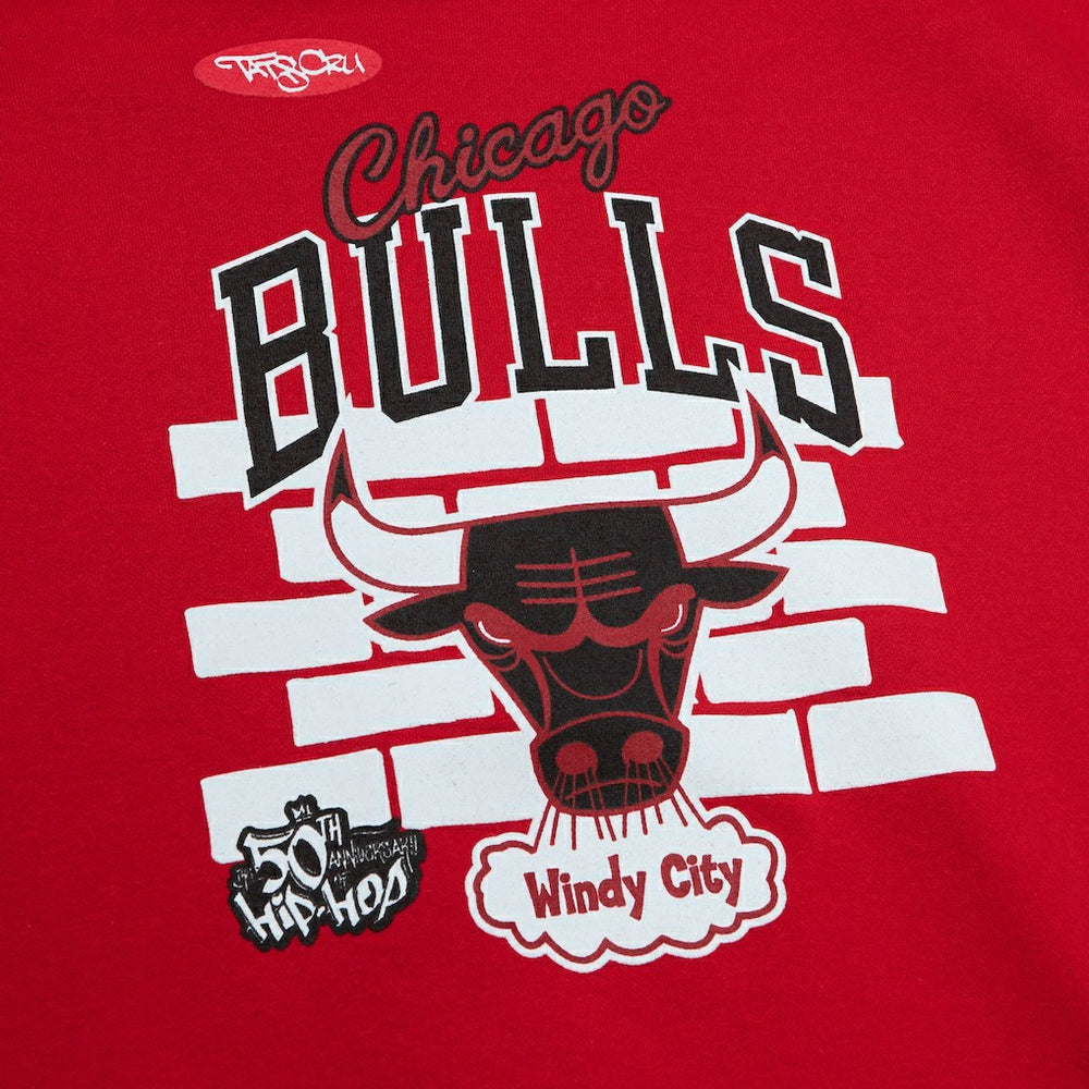 Mitchell & Ness Chicago Bulls x Tats Cru Hardwood Classics Brick Pullover Hoodie Red