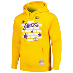 Mitchell & Ness Los Angeles Lakers x Tats Cru Hardwood Classics Brick Pullover Hoodie Gold