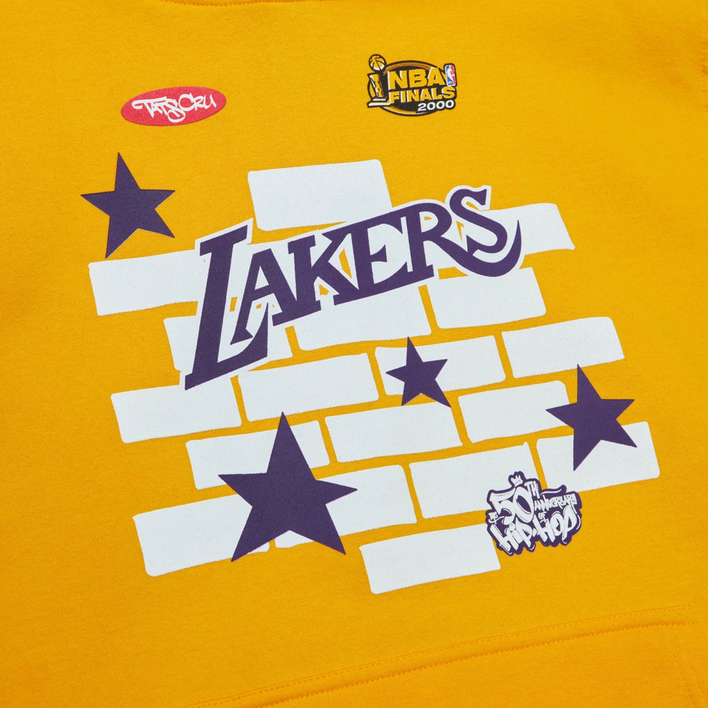 Mitchell & Ness Los Angeles Lakers x Tats Cru Hardwood Classics Brick Pullover Hoodie Gold