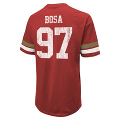 Nick Bosa San Francisco 49ers Majestic Threads Name & Number Oversized Fit T-Shirt - Scarlet - NFL