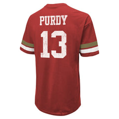 Brock Purdy San Francisco 49ers Majestic Threads Name & Number Oversize Fit T-Shirt - Scarlet - NFL