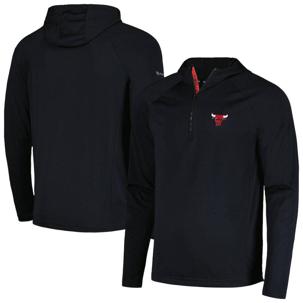 Chicago Bulls Levelwear Zander Hoodie Raglan Quarter-Zip Top Black