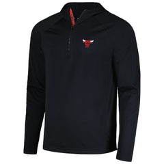 Chicago Bulls Levelwear Zander Hoodie Raglan Quarter-Zip Top Black