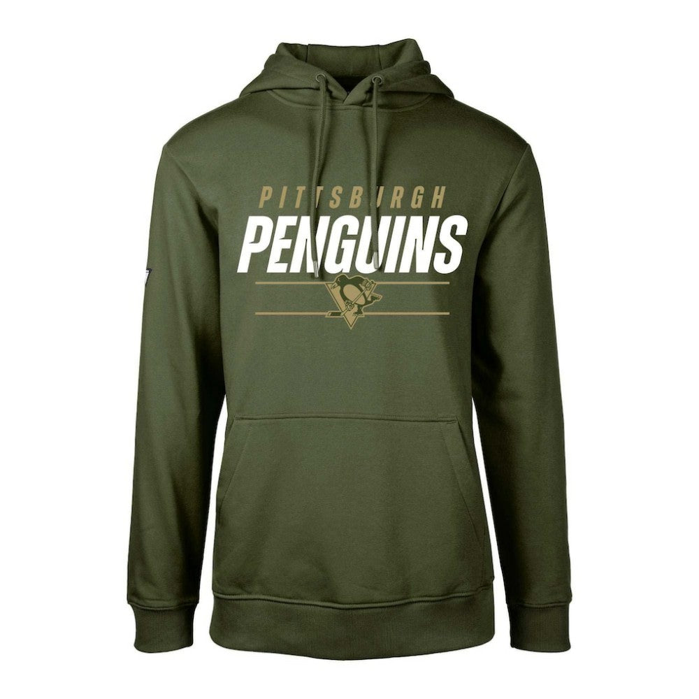 Pittsburgh Penguins Levelwear Youth Podium Fleece Pullover Hoodie - Olive | NHL on sale