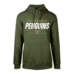 Pittsburgh Penguins Levelwear Youth Podium Fleece Pullover Hoodie - Olive | NHL on sale