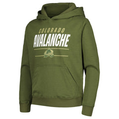 Colorado Avalanche Levelwear Youth Podium Fleece Pullover Hoodie - Olive | NHL online