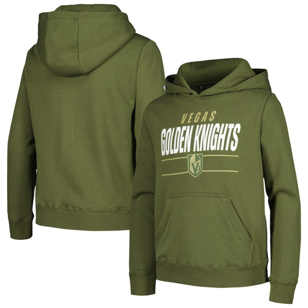 Vegas Golden Knights Levelwear Youth Podium Fleece Pullover Hoodie - Olive | NHL near me