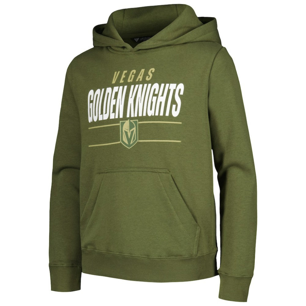 Vegas Golden Knights Levelwear Youth Podium Fleece Pullover Hoodie - Olive | NHL near me