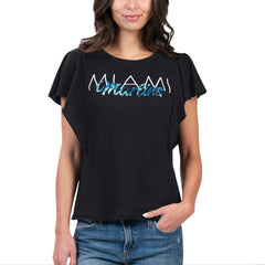Miami Marlins G-III 4Her by Carl Banks Women's Crowd Wave T-Shirt Discount