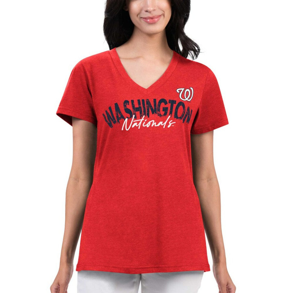 Washington Nationals G-III 4Her by Carl Banks Women's Key Move V-Neck T-Shirt for sale