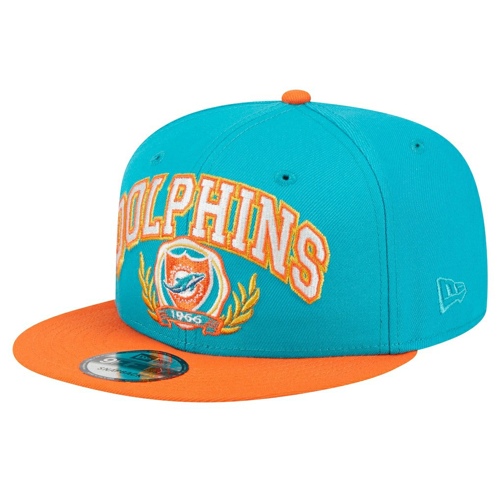 Miami Dolphins New Era Team Establish 9FIFTY Snapback Hat - Aqua/Orange - NFL