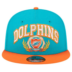 Miami Dolphins New Era Team Establish 9FIFTY Snapback Hat - Aqua/Orange - NFL