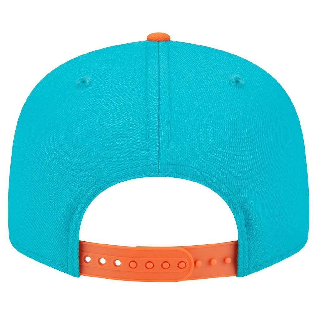 Miami Dolphins New Era Team Establish 9FIFTY Snapback Hat - Aqua/Orange - NFL