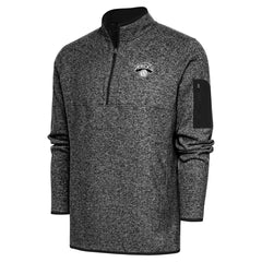 New York Knicks Antigua Metallic Logo Fortune Quarter-Zip Jacket Heather Black
