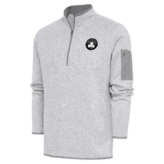 Boston Celtics Antigua Metallic Logo Fortune Quarter-Zip Jacket Heather Gray