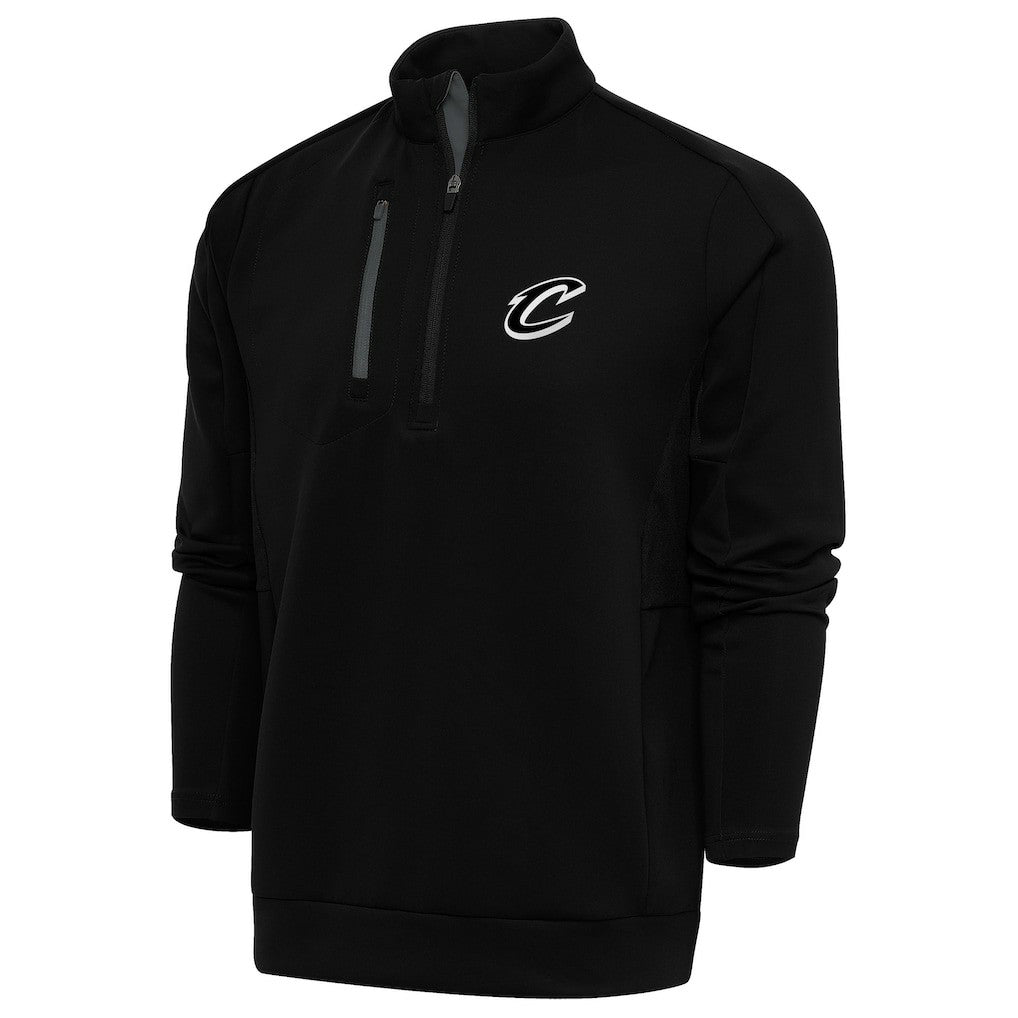 Cleveland Cavaliers Antigua Metallic Logo Generation Quarter-Zip Top Black
