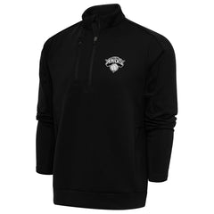 New Era New York Knicks Antigua Metallic Logo Generation Quarter-Zip Top Black